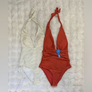 Set of 2 Cupshe Swimsuits w/ plunging neckline